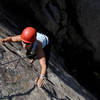 Maura cruises the 5.10 second-pitch variation of "Face Lift."