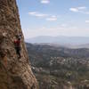 Sara Hayes on the upper section of MoMo Buttress.