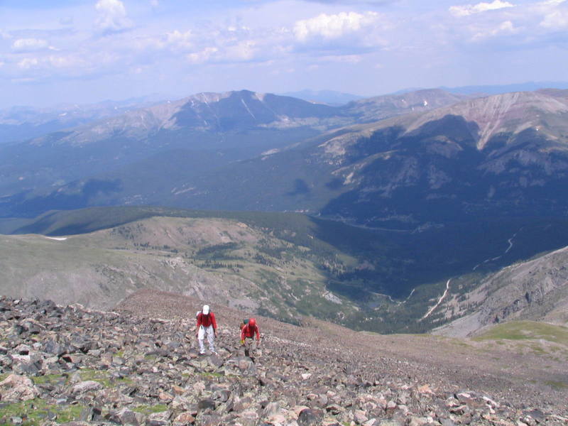 Hiking the last 500 feet.