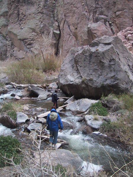 Stream crossing action below Flavin Haven.