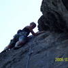 My wife Emily climbing Drilling in the dark.