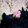 Jason Haas, a partner present, raps down from the Khayyam Spire of the South Dakota Needles. Photo by Tony Bubb, 7/06.