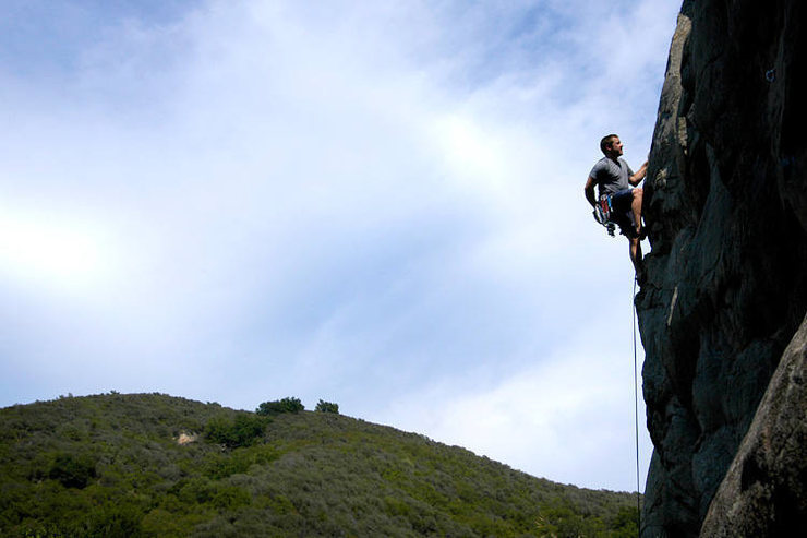 "Many Happy Returns" boasts unusually steep and well-protected climbing by San Ysidro standards.