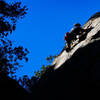 Alex Tuttle seeks enlightenment on "the Great Race" (5.10a) at San Ysidro.