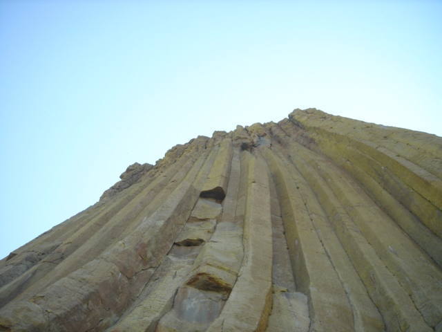 Looking up El Matador from the bottom.