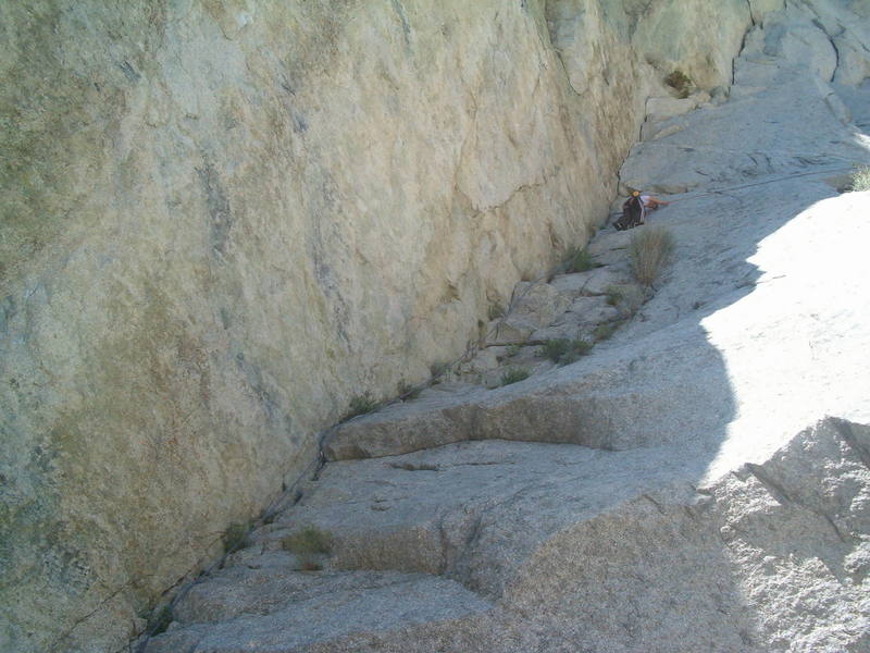 Alysha on her first granite route.