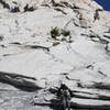 First pitch of Cathedral Peak, you can see the 5.4 splitter above my right shoulder in the photo, WAY fun and not to be missed out on!