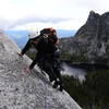 Ozy topping out Toketie Buttress. 