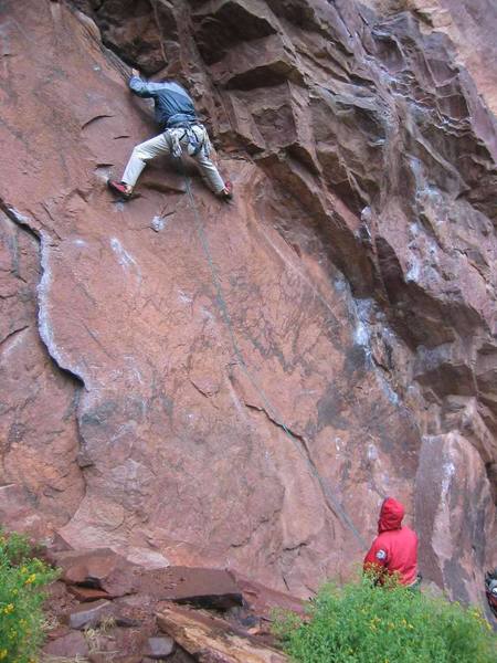 Heady moves off the deck probably 10b/c, didn't realize I spaced my helmet till I got back down. Luckily, I didn't need it. 