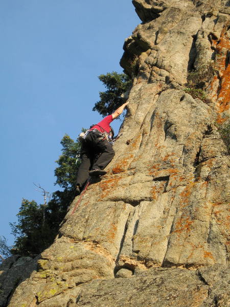 Ron Olsen latching the great horn just above the bolt.<br>
<br>
Photo by Marga Powell.