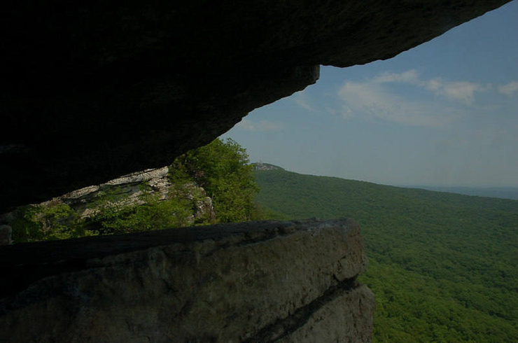 The view from underneath the crux.