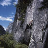 "Space Case" 5.10c. A short route at the base of the Column.<br>
Photo by Blitzo.