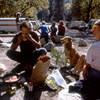 Burgers for breakfast. Camp 4 lot, 1985.<br>
Photo by Blitzo.