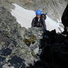 Following the first rock pitch from the saddle.