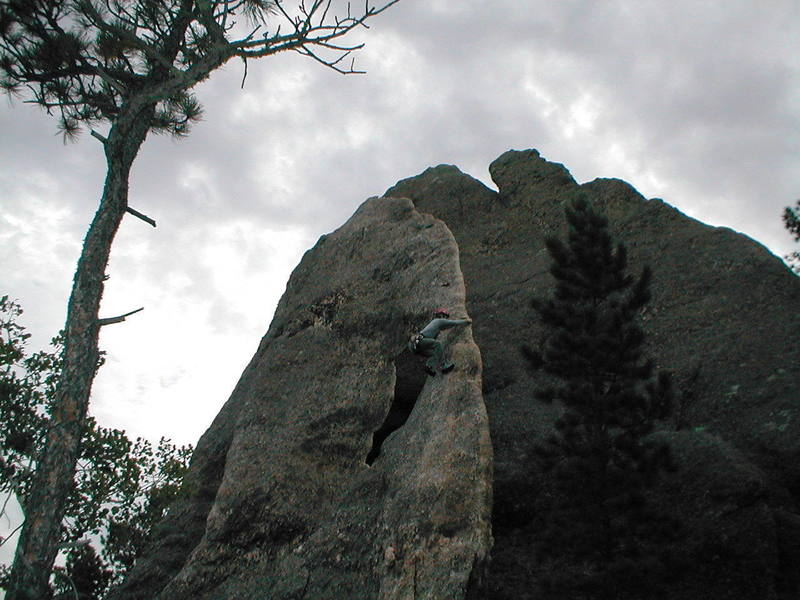 Bottom to top.  Erin = photo; Scott = climb.