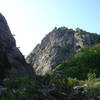 Looking down canyon toward Lichen Wall.  Home to the fantastic lines Space Balls, League of Doom, and Kerplunk.