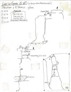 Kenny's original topo that hung on the "new route fridge" at the Shanty on Dale St...