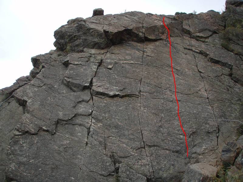 The 5.9 face route (sport).
