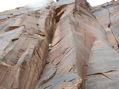 Dave P on this great unnamed climb.  Too bad it is not named.  It is a really good climb.