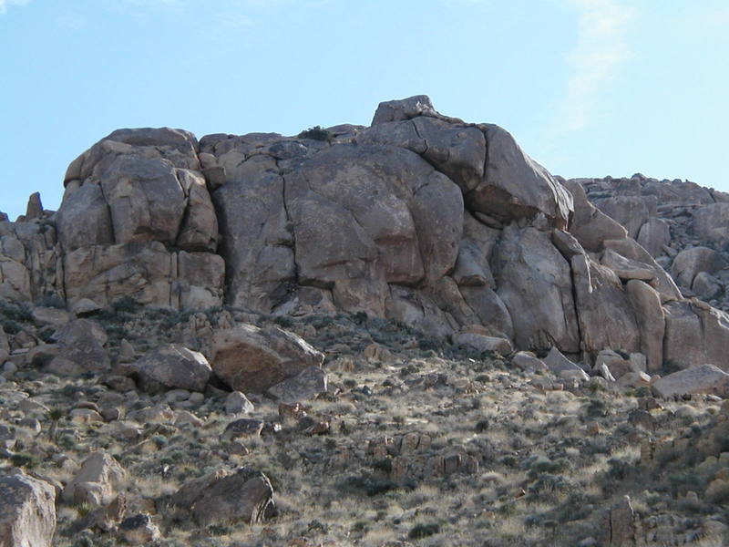 The Dark Castle, with the obvious wide roof crack of Huge and Choice (5.12a) visible, Joshua Tree NP