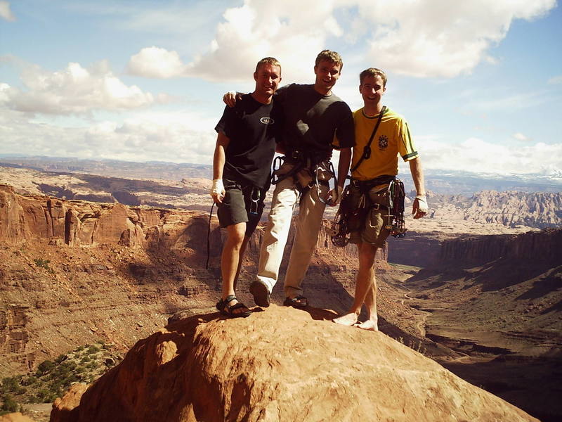 Shane, Nate, Dave and the view down Long Canyon.