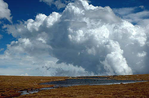 Tundra and clouds near Summit Lake.<br>
Photo by Blitzo.