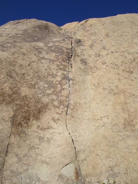 Close-up view of the crux section on Pinky Lee (5.11a)  