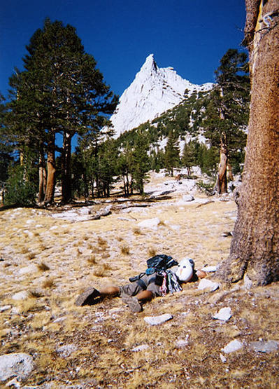 I seem to be wearing out my climbing partners. Sean - on approach to Cathedral Peaks, Tuolumne.