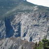 Cannon Cliff from Mount Lafayette. The stark Whitney Gilman Ridge can be seen on the left side.