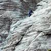 Unknown climber following the first pitch of Peek-a-Boo (trailing a second rope)