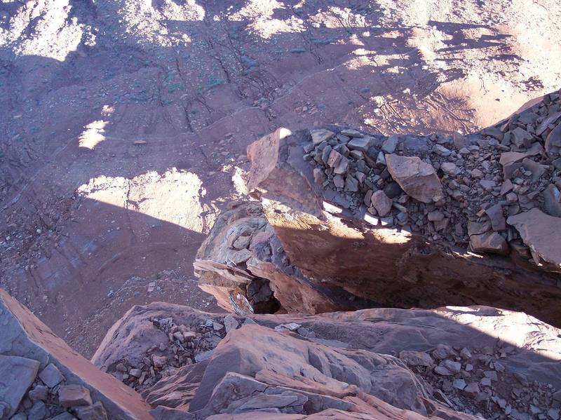 Piles of death blocks atop the N. Chimney.  You did wear your helmet, didn't you?