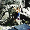 Helen pulling down at the base of the Tiger wall.