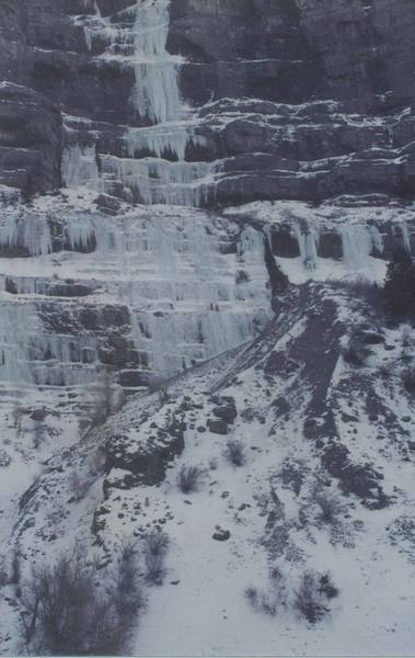 Stairway to Haven 1993.  If you look close you can see two climbers at the top of the first pitch setting up a top rop.