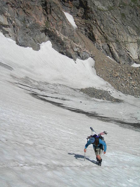 Diana Laughlin heads up Ptarmigan Glacier.