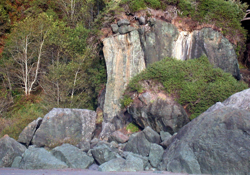 Launch Toast climbs the prominent left arete of the North Rocks.