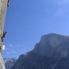 Ptim ascending a fixed line on the Kor Roof.