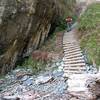 The steep approach trail at Houda South, Houda Point