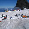 Working in the kitchen at Camp Muir on Rainier.  