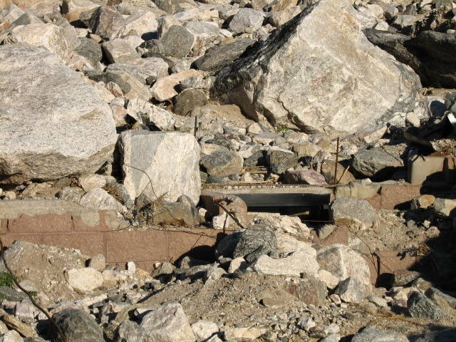 Ruins of the Forest Service bathroom that used to be at the end of the road