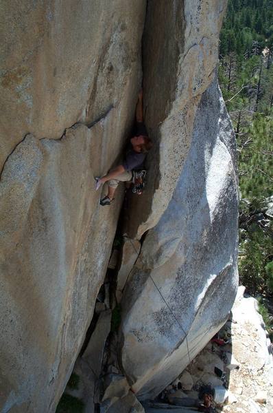 Todd Smith on Insomnia (5.11b/c), Suicide Rock.