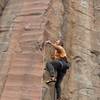 Clipping the 3rd bolt on the third ascent of Big Tuna.