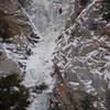 Unknown climber near the top of the last pitch on 11/30/2006.  