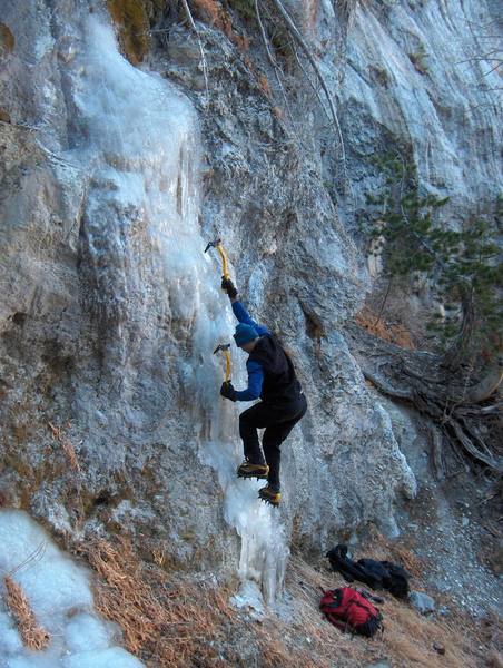 Bouldering around on flow up the hill from Echo Falls