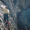 Ron Long hiking 5.9 at Castle Rock.