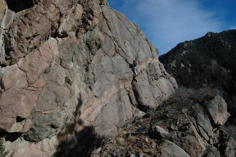 Dan and Dondo cragging just off of Oak Creek Grade Road.