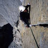 Pat Price coming up the spliter crack of Pitch 5.