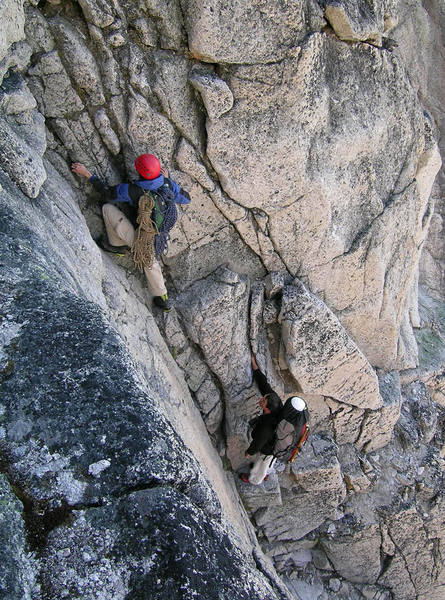 Lisa Foster and Paul Kejla on the approach to the col.