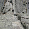 Looking down the first pitch on Wolf's Head