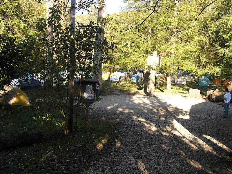 The tent city behind Miguel's during Rocktoberfest.  Due to this and possibly a fall break for students, it was way too busy for our group's tastes, but the other campgrounds were filled up.