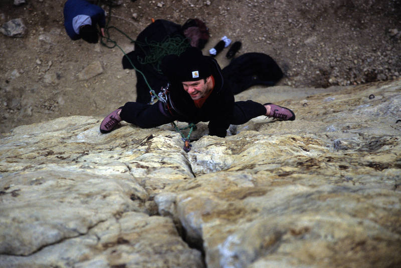 Just below the crux. Krzysztof Gorny, December 2006.